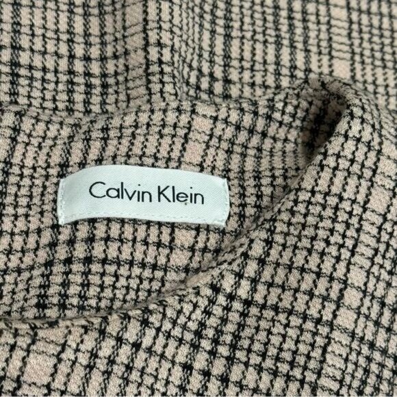 Calvin Klein Mauve and Black Striped Short Sleeve Midi Dress Career Capsule S/M - Picture 7 of 10